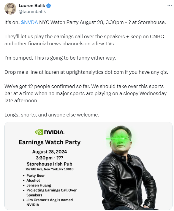 Watch party for the NVDA earnings call in New York